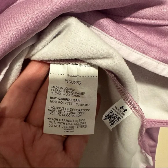 Under Armour Hoodie Glitter Logo Pullover Purple Girls Youth Large NWT - Picture 4 of 8